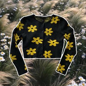 Forever 21 Flower Sweater Cardigan